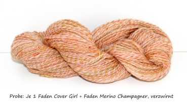 Merino Bambus Eri Seide, Viskose - COVER GIRL - Lachs - Gelb - Grün