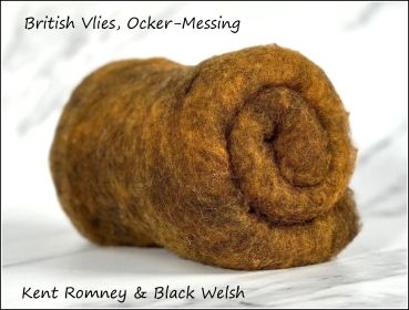 NEU British Vlies - Ocker-Messing