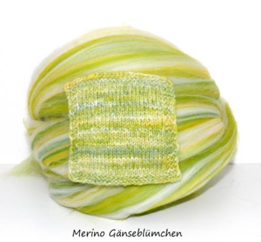 Merino Color, Gänseblümchen Grün Weiss Gelb