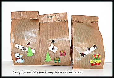 Kammzug Adventskalender, Schokofarben - verpackt plus Zugabe