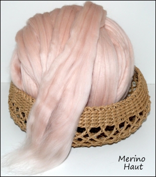 Merino Uni, Haut Champagner - Rose - auch Puppe ec.