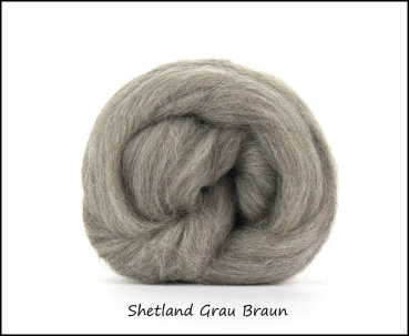 300g Shetland Natur, Grau Braun