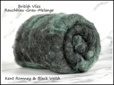 NEU British Vlies - Rauchblau-Grau Melange