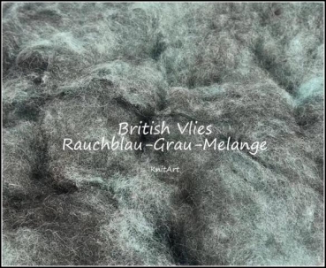 Preview: NEU British Vlies - Rauchblau-Grau Melange