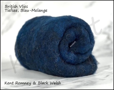 Neu British Vlies, Tiefensee Blau - Melange