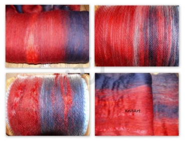 Preview: Handkardierte Batts * Baccara & Mitternacht *