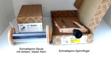Louet IrT High speed Flyer / SCHNELLSPINNFLÜGEL + Lace Schnellspinnspule mit dickem Kern IrT