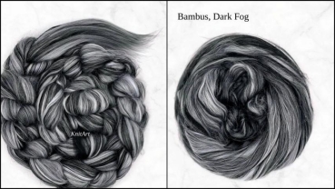 Bambus Color Dark Fog, Schwarz Silber Grau