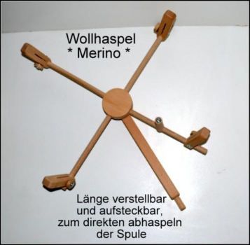 Modifiziertes, neuwertiges Reise Spinnrad * Merino * mit Doppel-Wipp-Tritt plus Haspel, Zunächst RESERVIERT f. Fr. Weiß