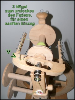 Modifiziertes, neuwertiges Reise Spinnrad * Merino * mit Doppel-Wipp-Tritt plus Haspel, Zunächst RESERVIERT f. Fr. Weiß