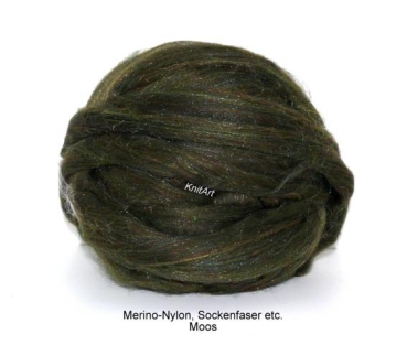 Merino Nylon Sockenfaser & mehr, Moos Grün
