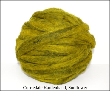 Corriedale Kardenband Sunflower, Grün Gelb