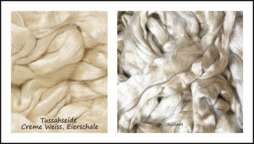 Tussahseide Creme Weiss, Eierschale