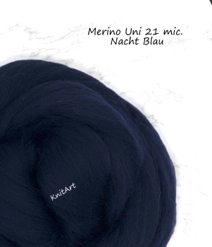 Merino Uni, 21 mic. Nacht Blau