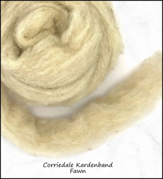 Preview: NEU Corriedale Kardenband, Fawn
