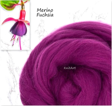Merino Uni, Fuchsia Lila
