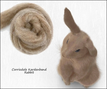 Preview: Corriedale Kardenband, Rabbit