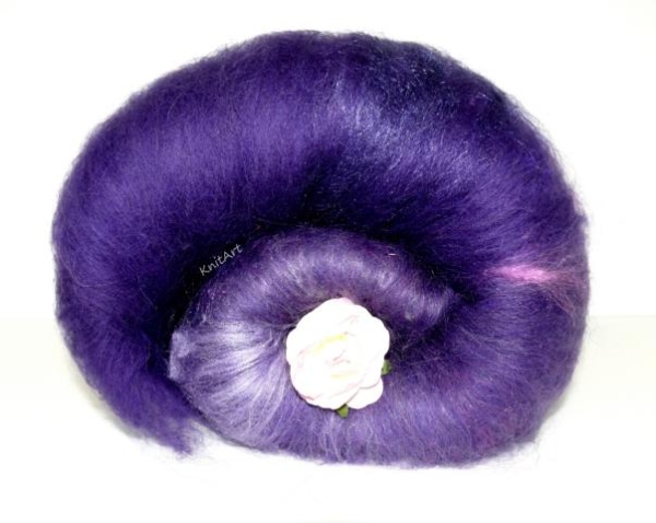 Handkardierte Batts * Purpleheart Lilaherz  *
