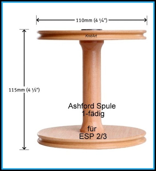 Ashford Große Jumbo Spule für ESP2/3, 1-fädig klarlackiert