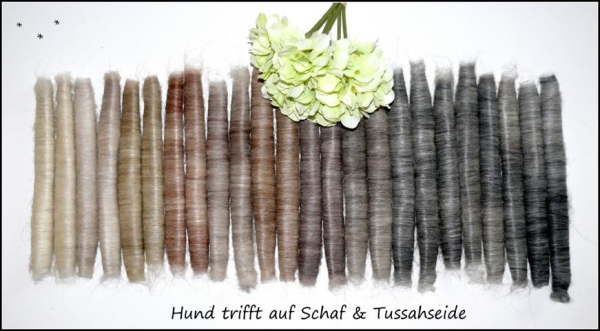 UNIKAT Rolag Adventskalender * Hund trifft auf Tussahseide & Merino * edel
