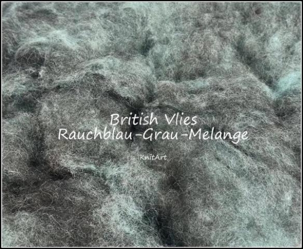 NEU British Vlies - Rauchblau-Grau Melange