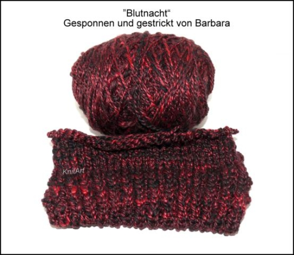 Merino Maulbeerseide Blutnacht, Schwarz Rot