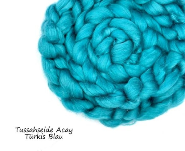 Tussahseide Türkis Blau