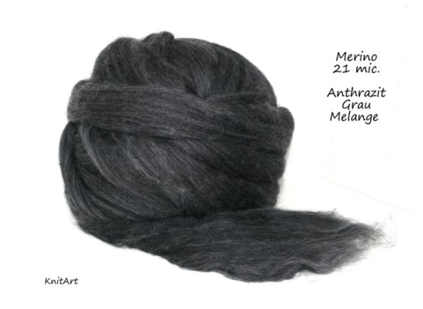 Uni Merino Anthrazit Grau, Melange