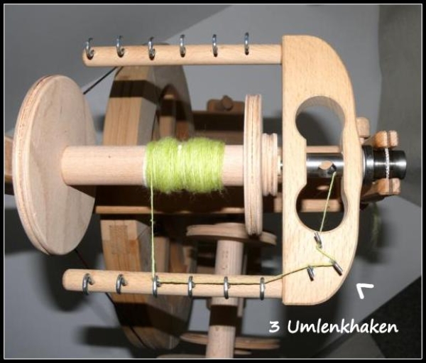 Modifiziertes, neuwertiges Reise Spinnrad * Merino * mit Doppel-Wipp-Tritt plus Haspel, Zunächst RESERVIERT f. Fr. Weiß