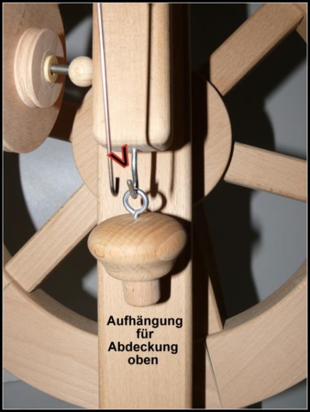 Modifiziertes, neuwertiges Reise Spinnrad * Merino * mit Doppel-Wipp-Tritt plus Haspel, Zunächst RESERVIERT f. Fr. Weiß