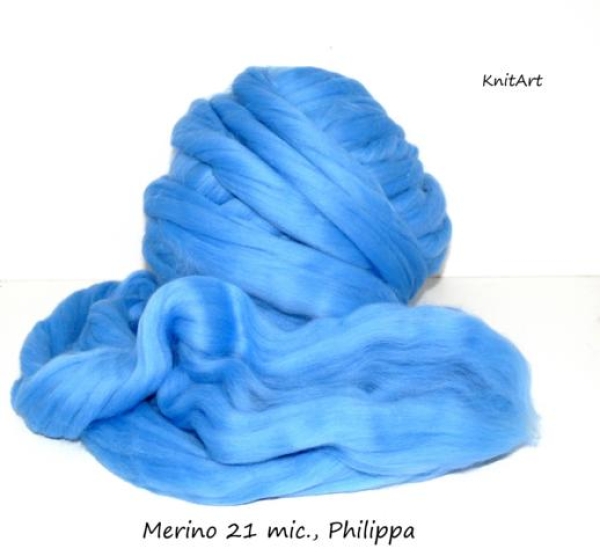 Merino Uni, Mittel Blau Philippa - statt 4,77 €