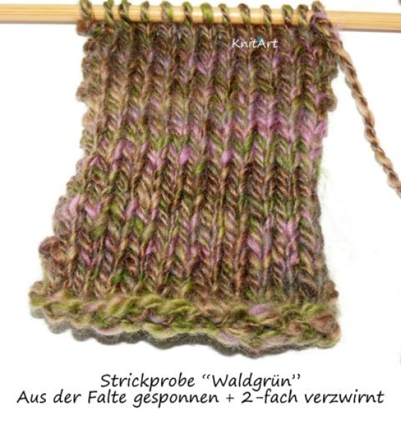 Edelfaser - NEU Merino - Maulbeerseide, Waldgrün - Grün - Lila - Braun