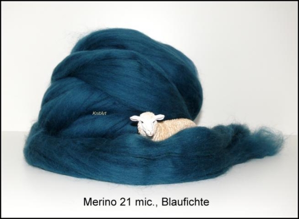 Uni Merino Blaufichte, Tief Blau Grün