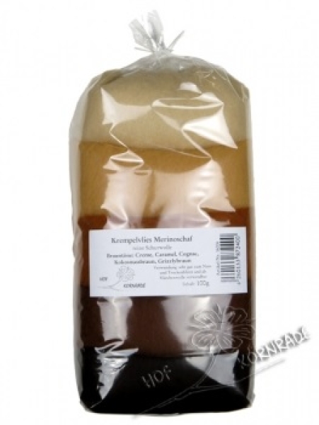 100g Pck. Merino, Ton in Ton Braun