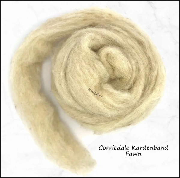 NEU Corriedale Kardenband, Fawn