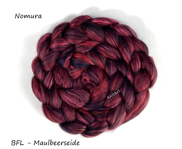 NEU Nomura - BFL & Maulbeerseide - Rot Schwarz