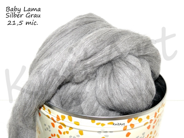 Baby Lama, Silber Grau meliert