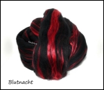 Merino Maulbeerseide Blutnacht, Schwarz Rot