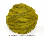 Corriedale Kardenband Sunflower, Grün Gelb